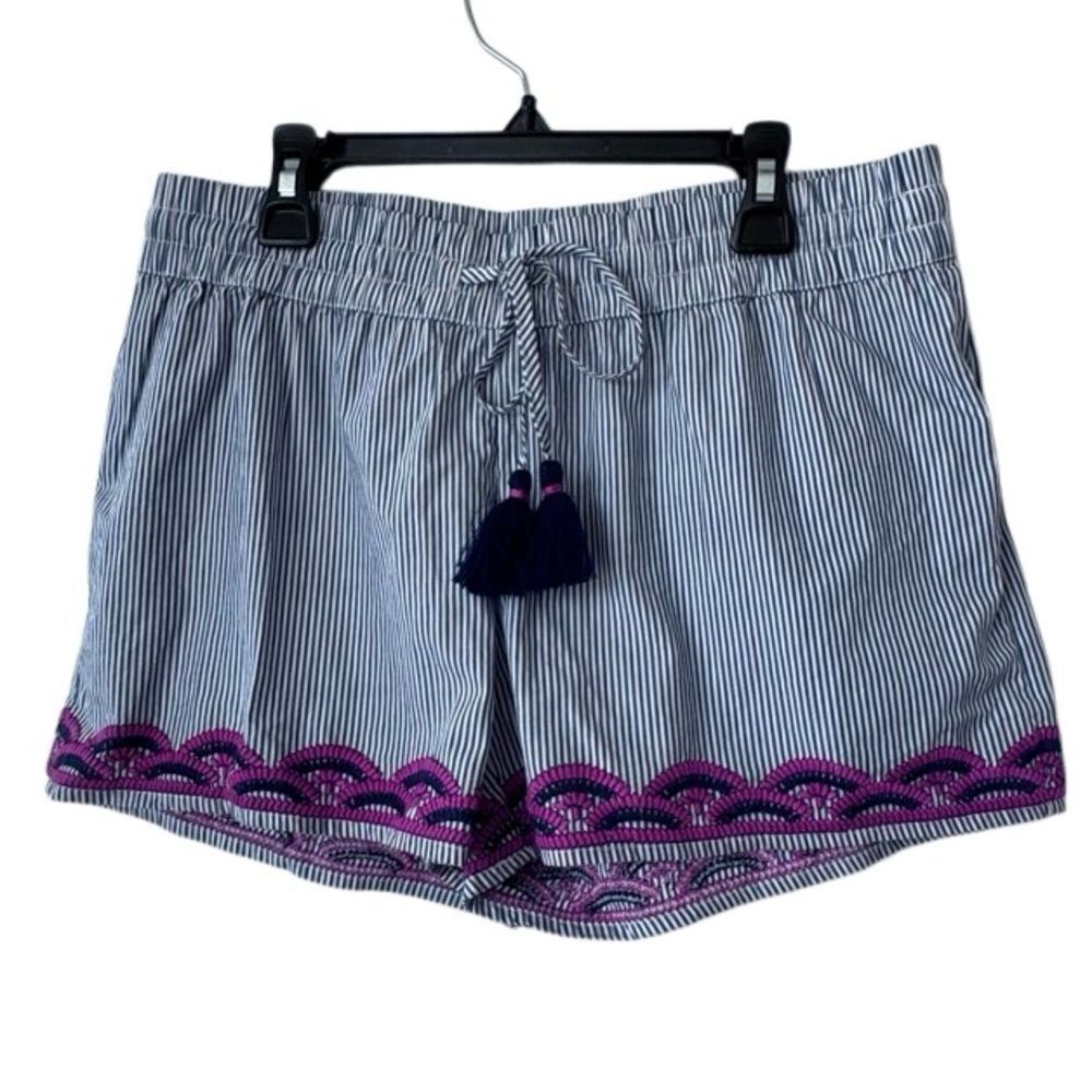 Vineyard Vines Striped Shorts Embroidered Ties Blue White SZ XS